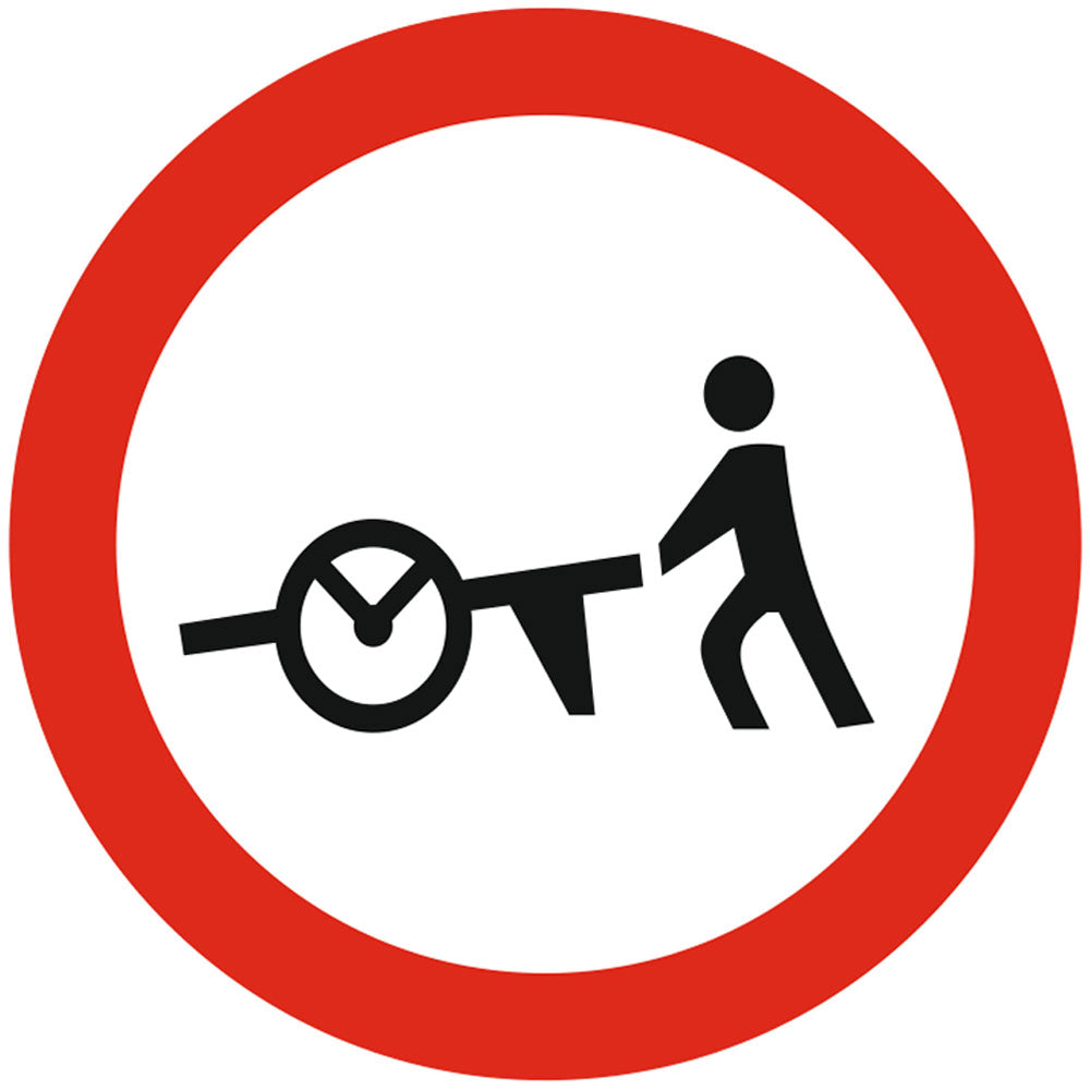 Accesul interzis vehiculelor impinse sau trase cu mana