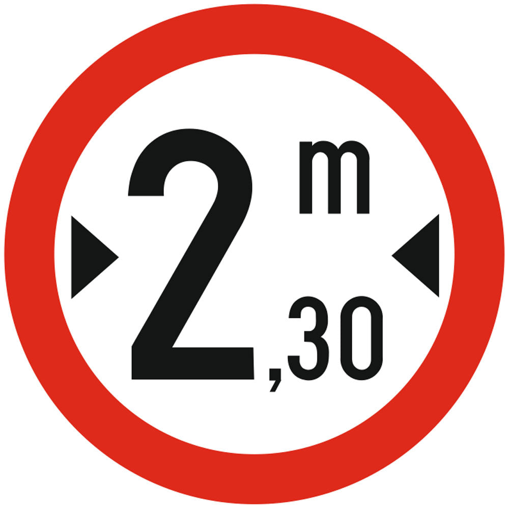 Accesul interzis vehiculelor cu latimea mai mare de ... m