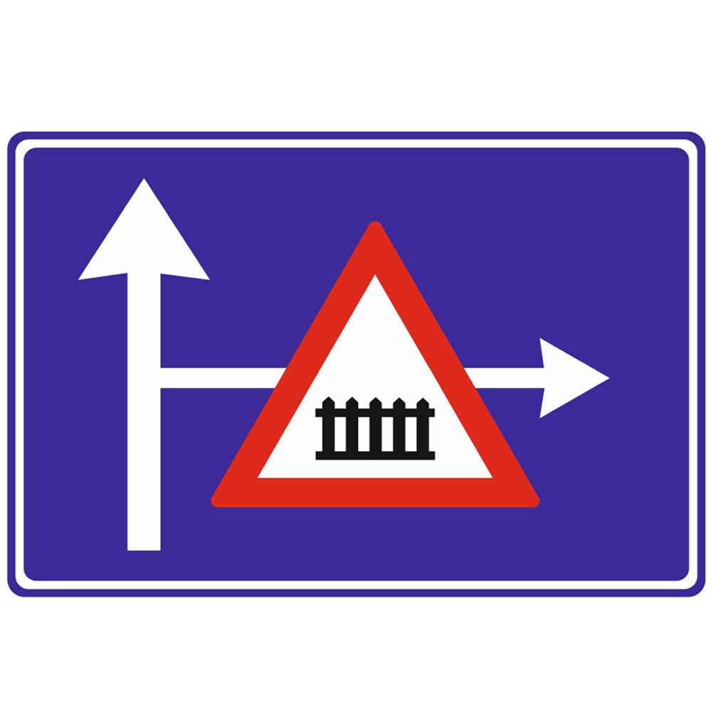Presemnalizarea unui loc periculos, o interzicere sau o restrictie pe un drum lateral