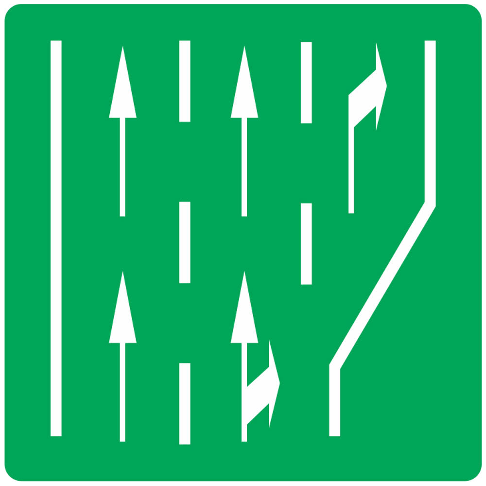 Selectarea circulatiei pe directii de mers in apropierea intersectiei pe autostrada