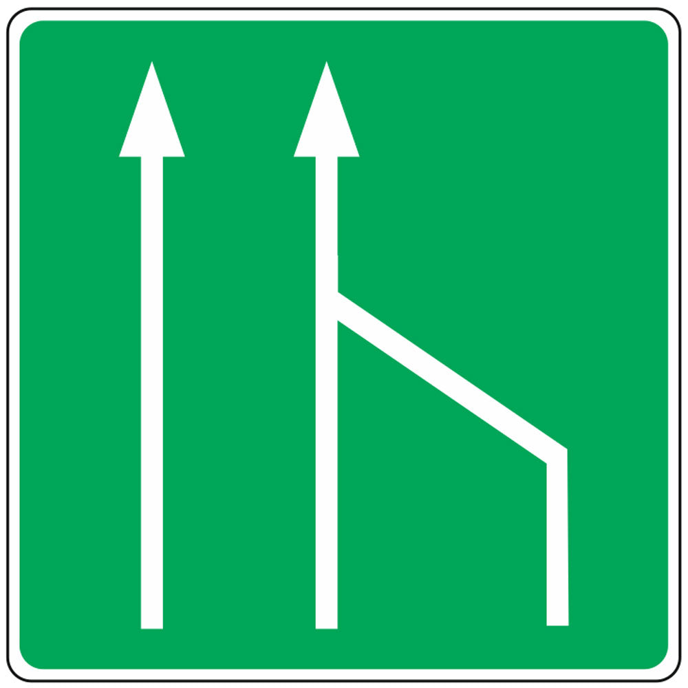 Terminarea benzii de circulatie din dreapta partii carosabile pe autostrada