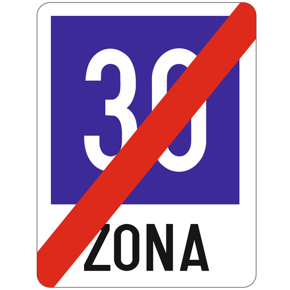 Sfarsitul zonei cu viteza recomandata 30 km/h
